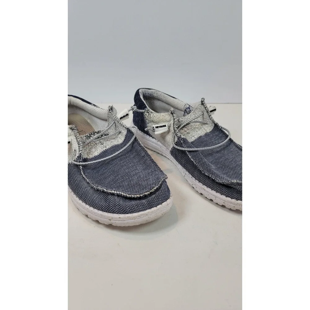 Hey Dude Men's Wally Sox Tri Slip On Shoes Navy White Size 8